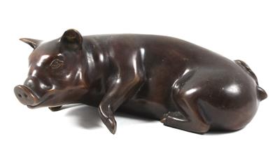 Liegendes Schwein, - Antiquariato