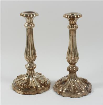 Paar Wiener Silber Kerzenleuchter von 1858, - Summer-auction