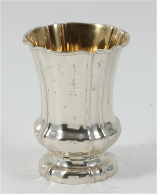 Silber Becher mit Innenvergoldung, - Summer-auction