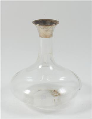 Deutsche Glaskaraffe mit Silbermontierung, - Summer-auction