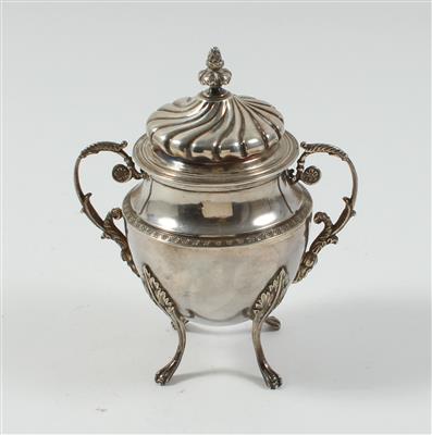 Französische Silber Zuckerdose, - Sommerauktion - Antiquitäten