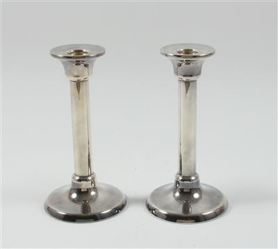 Paar deutsche Silber Kerzenleuchter, - Summer-auction