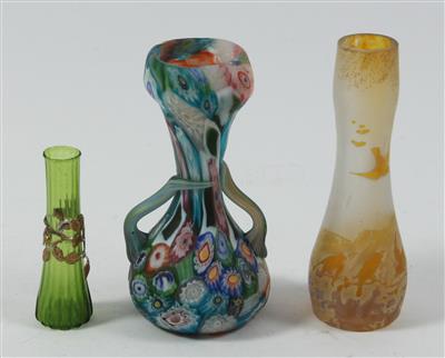 Drei Miniaturvasen, - Summer-auction