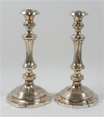 Paar Wiener Silber Kerzenleuchter, - Sommerauktion - Antiquitäten