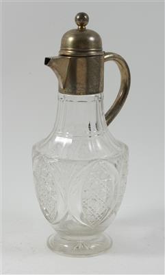 Prager Glaskrug mit Silbermontierung von Alfred Pollak, - Sommerauktion - Antiquitäten