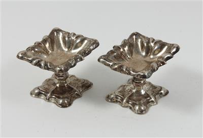 Paar Wiener Silber Gewürzschälchen von 1845, - Sommerauktion - Antiquitäten