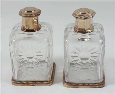Paar französische Glasflakons mit Silbermontierung, - Sommerauktion - Antiquitäten