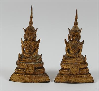 2 kleine Buddhas, - Summer-auction