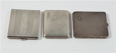 3 verschiedene Silber Deckeldosen, - Summer-auction