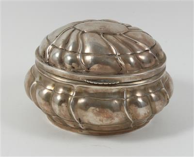 Deutsche Silber Deckeldose mit Innenvergoldung, - Sommerauktion - Antiquitäten
