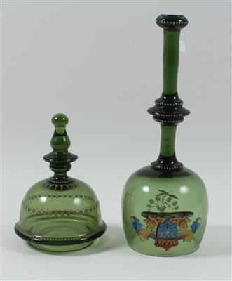 Ex-Glas mit Wappen und Deckel, - Summer-auction
