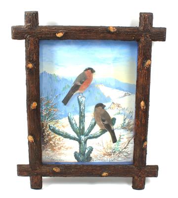Zwei Dioramen mit Singvögeln - Summer-auction
