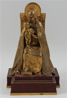 Hans Müller(1873 Wien 1937), Thronende Madonna mit Kind, - Antiques