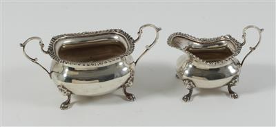 Birminghamer Silber Cremier und Sucrier, - Antiquitäten