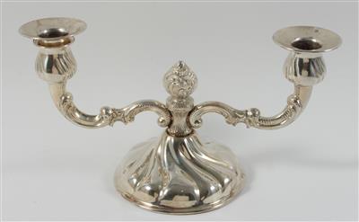 Deutscher zweiflammiger Silber Kerzenleuchter, - Antiquitäten
