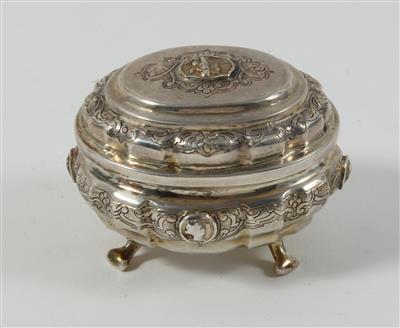 Barocke Augsburger Silber Deckedose mit Innenvergoldung, - Antiquariato