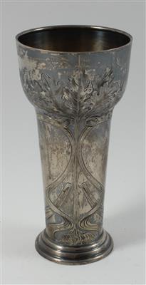 Deutsche Silber Vase mit Innenvergoldung, - Starožitnosti