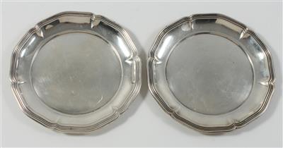 2 deutsche Silber Brotteller, - Antiquitäten