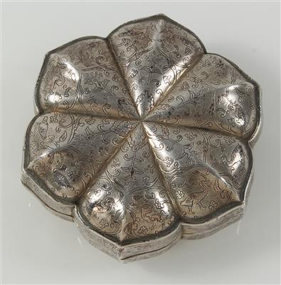 Portugiesische Silber Deckeldose mit Innenvergoldung, - Antiquariato