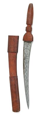 Mandingo (oder Mandinka), Senegal, Mali, Gambia u. a.: Ein Kurz-Schwert mit fein verzierter Scheide und Griff. - Mimoevropské a domorodé umění