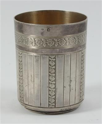 Französischer Silber Becher mit Innenvergoldung, - Antiques