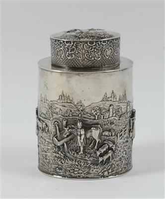 Silber Teedose, - Antiques