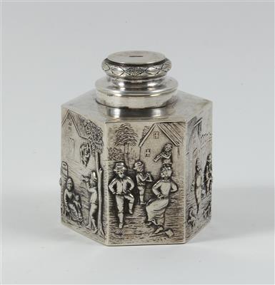 Silber Teedose, - Antiques