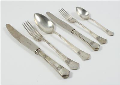 Wiener Silber Tafelbesteck für 6 Personen, - Antiques