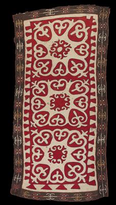 Kirgisistan: Ein alter, kirgisischer Filz-Teppich, 'Shyrdak' genannt. Um 1900. - Antiquariato