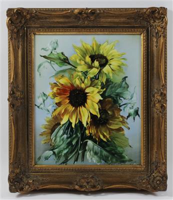 Porzellanbild "Sonnenblumen" - Antiques