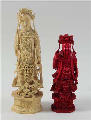 2 große Kanton Schachfiguren - Asiatika und islamische Kunst