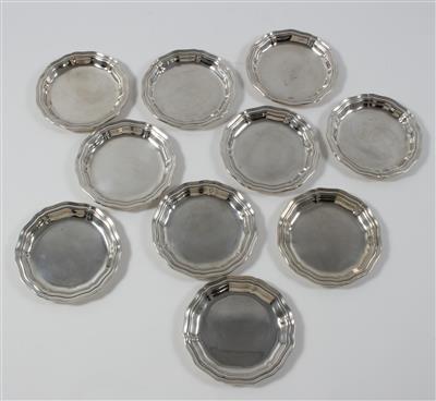10 italienische Silber Gläseruntersetzer, - Antiquariato