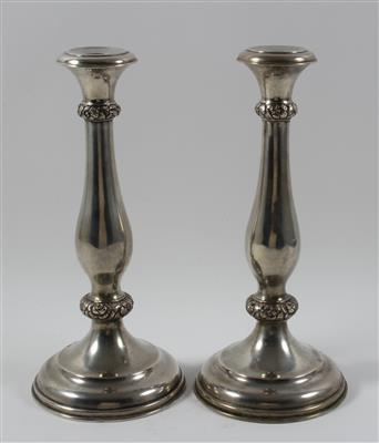 Paar Wiener Silber Kerzenleuchter von 1866, - Antiques