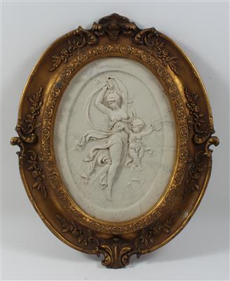 J. P. Darbiene, Relief mit tanzender Nymphe und Putto, - Antiquariato