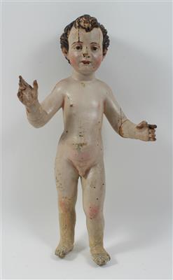Stehendes Jesuskind, Skulptur Holz, Italien 19. Jh., - Antiquariato