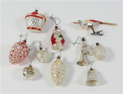 10 Stück Christbaumschmuck, - Antiques