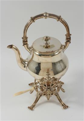 Heißwasserkanne mit Rechaud, - Antiquariato