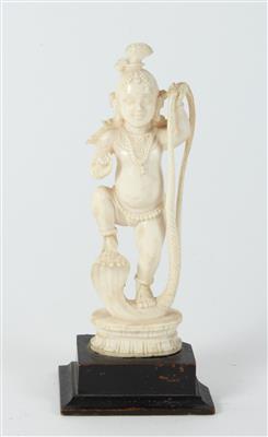 Krishna tanzt auf dem Kopf der Schlange Kaliya Naag, - Antiques