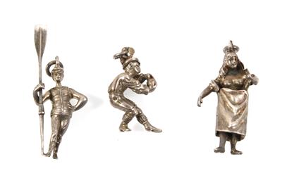 3 Silber Anhänger, - Antiques