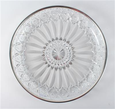 Wiener Glasschale mit Silbermontierung, - Antiques