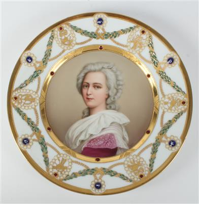"Marie Antoinette" Porträt- Teller, - Antiques and art