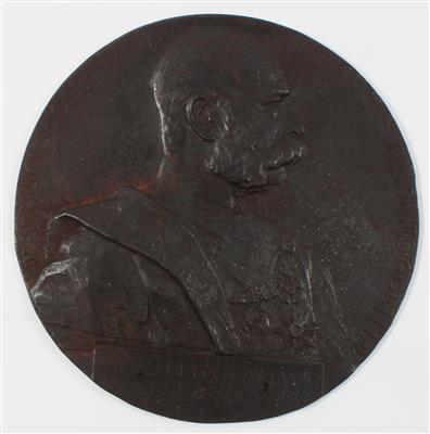 Kaiser Franz Joseph I. von Österreich - Eisenplaquette, - Antiques and art