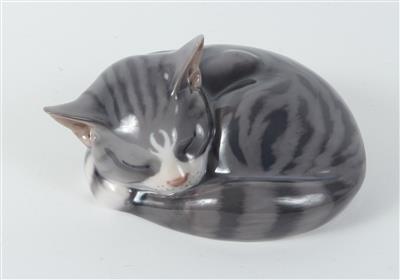 Schlafende Katze, - Antiques and art