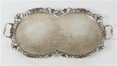 Schwedisches Silber Tablett, - Saisoneröffnung - Antiquitäten