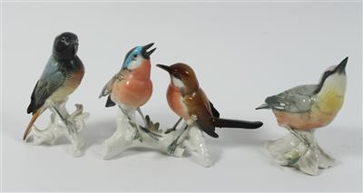 Vogelpaar auf Ast, 2 Vögel, - Antiques and art
