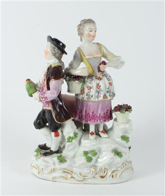 Frau mit Trauben, Mann mit Flasche, - Antiquariato