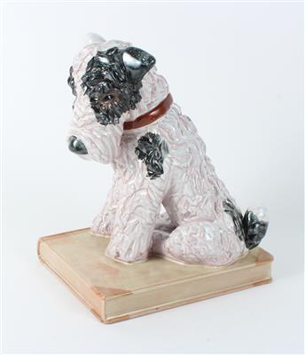 Terrier auf Buchsockel, - Antiques