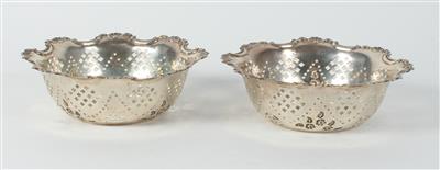 2 Birminghamer Silber Körbchen, - Antiquariato