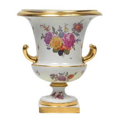 Amphoren-Vase mit Blumen-Malerei, - Antiquariato