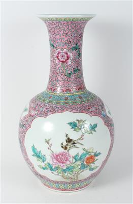 Famille rose Vase, - Starožitnosti